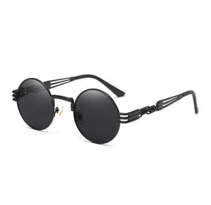 Runde Sonnenbrille Steampunk Männer Frauen Mode Brille mit Metallrahmen Retro Vintage Sonnenbrille UV400 Billig Eyewear1993389
