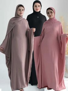 Этническая одежда Рамадан Эйд хлопковой льня хлайта химар абая набор мусульманских наборов Дубая Хиджаб.