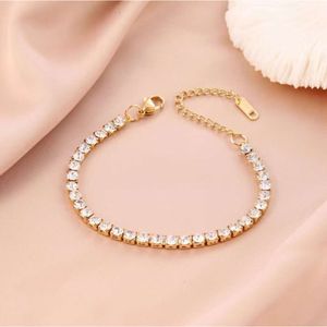 Cubic Zirconia Tennis Bracelets Iced Out Chain Crystal Wedding Bracelet For Women Men Gold Sier Color Bracelet