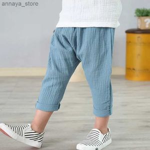 Shorts Childrens pants summer childrens harem linen pants baby linen pants girl Trousers linen pleated boys and girls pantsL2405L2405