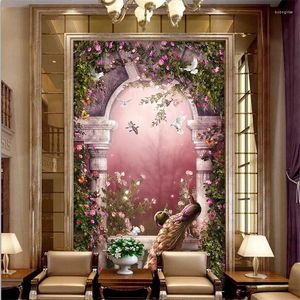 Tapeten Wellyu Custom Tapete 3d Po Murals Fantasy Fairy Forest European Style Porch TV Hintergrund Wallpapier Parde de de