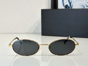 Küçük Oval Güneş Gözlüğü Altın Metal/Koyu Gri Lens Kadın Tasarımcı Güneş Gözlüğü Erkek Yaz Tonları Sunnies Lunetes de Soleil UV400 Gözlük