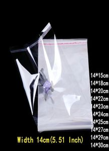 200pcs 14cm幅のビニール袋クリアセルフ接着セロファンバッグ透明なジュエリーキャンディークッキーパッケージバッグギフト8575465