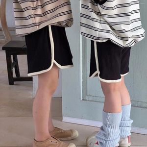 Shorts Kids Leggings Children Clothing 2024 Summer Korean Boys And Girls Solid Knit Cotton Elastic Edging Soft Comfort
