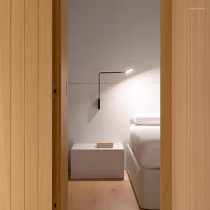 Vägglampa dimbar för sovrum justerbara sconces matt guldljus fixtur sängkontor modern sconce belysning