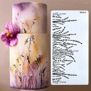 Bakformar 1 st lavendelmönster kaka stencil fondant dekorera sidmesh stencils plastmallar spray blommor formar