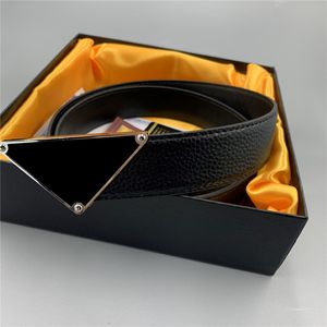 Fashion Leather Belts For Women Designer Luxury Men Belts Metal Triangle Buckle Womens Mens Waistband Classic Retro Belt 3 5cm Width 294G