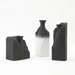 Vase Tingke Nordic Ins Style Relief Plain Embryo ceramic Vase Modern Minimalist Home Decorator