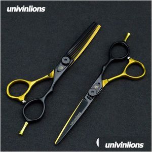 Hair Scissors 5.5/6.0 Japan Steel Professional Barber Kit Hairdressing Shears Hairstylist Cutting Set Drop Delivery Products Care Styl Otg6S