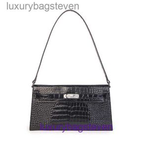 Luxury Hremms Kelyys Top Grade Designer Bag Womens Fashion Crocodile Skin Handbag 2024 New Underarm Leather Black Cowhide Factory with Real Logo