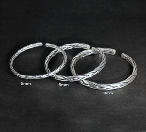 Tung solid 999 Pure Silver Ed Bangles Mens Sterling Silver Armband Vintage Punk Rock Style Armband Man Cuff Bangle G091687554759304324