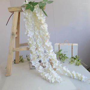 Декоративные цветы Высококлассные центральные элементы для свадеб Silk Flower Crints Wisteria Vine Bouquet Garland Home Ornament 30 ПК/Лот