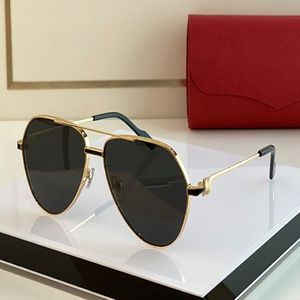 Wholesale High-end sunglasses mens Pilot top quality 18K gold sparkling simple wide edge blue coated lenses man polarizer 0334 silver G 2660