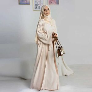 Abbigliamento etnico 2024 Vendita calda Djellaba abito musulmano 2 pezzi Musulmani Abiti eleganti abayas lunghi islamici Donne modeste indossare abiti set eid set t240510