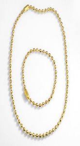 Hänghalsband Guldkedja 4mm runda pärlor choker halsband för kvinnor mosaik pärla boll hela smycken tillbehör gåvor nket797237589