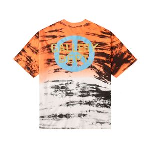 Sommar ny tie-dye high street mode märke mäns lös casual runda hylsa t-shirt