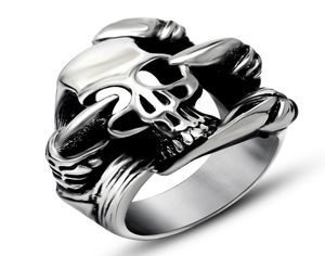 Antik Hip Hop Ghost Claw Skull Wolf Dragon Head Devil Ring Domineering Punk Magic Rock Rings Retro rostfritt stål MEN039S JE6848718