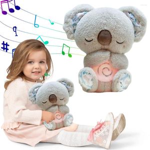 Party Favor Cute Koala Baby Sound Machine With Music Lights Rhythmic Breathing Motion Sleeping Toy Plush Stuffed Animal For Borns