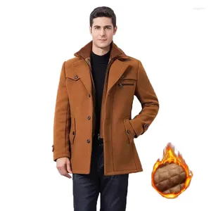 Herrenjacken Männer Winter Wollmantel Schlanker Fit Herren warm warm warm