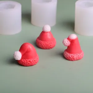 Bakning mögel jul hatt kreativ choklad mögel diy doftljus lilla röd huva silikon dekoration tårta verktyg