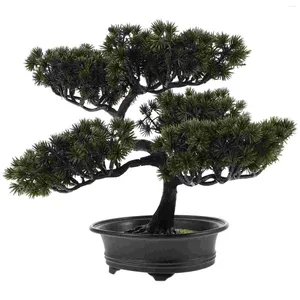 Dekoracyjne kwiaty symulowane Bonsai sztuczne drzewo małe biurko Pine Fałszywe rośliny do wystroju domu stół biurowy wewnętrzny