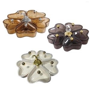 Plates Serving Tray Easy To Carry Flower Shaped Rotatable Snack Platter For Dessert Chocolates Sweets Cookies Table Centerpiece