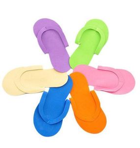 Whole 100pcslot Disposable Slipper EVA Foam Salon Spa Slipper Disposable Pedicure thong Slippers Beauty Slipper1916644