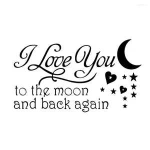 Wall Stickers I Love You To The Moon And Back Star Quotes Sticker Removable Wallpaper Decal DIY Home Art Decor