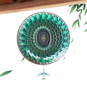 Decorative Figurines 3D Metal Wind Spinner Colorful Airplane Spinners Anti-Rust Stainless Steel Rotating Pendant Hanging Decor Catcher For