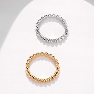 Подходит для мультисекционного унисекс-кольца чистого серебряного бусинного жемчужного кольца Золотое кольцо Женское дизайн высокий уровень 18K с общим ванли
