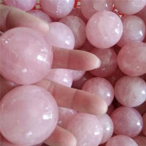 Figurine decorative 1 pc Crystal Crystal Natural Pink Rose Quartz Elemstone Ball Divinazione sfera 20mm