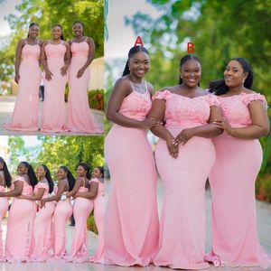 2019 Blush Pink Bridesmaid Dresses Different Styles Same Color Plus Size formal dresses maid of honor dresses african Mermaid evening g 267k