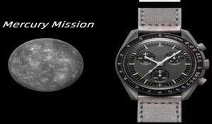 Bioceramic Planet Mercury Mens Watches Full Function Quarz Chronograph Watch Mission to Moon 42mm Nylon Luxury Watch Limited Editi6968519