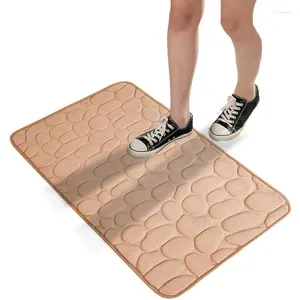 Mattor Memory Foam Bath Mat Plush Dörormat Rug Cobblestone Bekvämt duschgolvbadmatta för