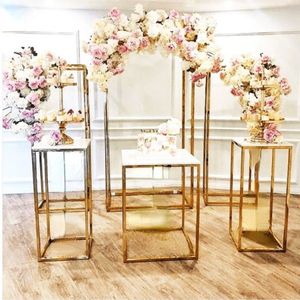 A decoração de casamento de jardim favorece o bolo de arco de flores do grande evento Diy Props Metal Frame Centrões Festa de Aniversário Baptismo Sobremesa Tabl 271L