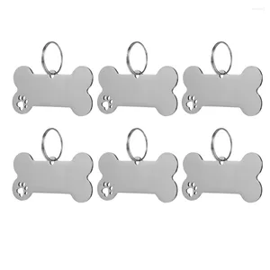 Colarinho de cachorro 6 pcs etiqueta de estimação etiqueta de osso para animais de estimação ID ID ID de enforcamento personalizado