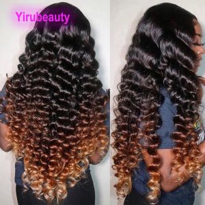 Wigs Brazilian Human Hair 13X4 Lace Front Wig 1B/4/30 Ombre Three Tone Color Peruvian Malaysian Indian Loose Deep 150% 180% 210% Densit