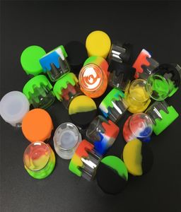 Whole 6 Ml Glass Bottle Non Stick Concentrate Container Wax Dab Jar Oil Container With Colorful Silicone Cover 150 Pcslot4708014