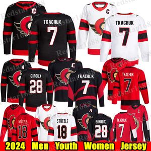 #7 Brady tkachuk ottawa reversa retro hóquei camisa #28 Claude Giroux Tim Stutzle Jakob Chychrun Artem Zub Dominik Kubalik Pinto Joonas Korpisalo senadores Jerseys