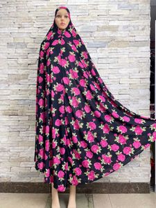 Roupas étnicas Grandes tamanhos muçulmanos ABAYA ABAYA TURQUIRA-AFRICANA ORAÇÃO DRESSO DE KAFTAN com estampas florais hijab Dubai Robe Saudi Ramadan T240510