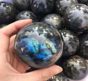 Natural Labradorit Crystal Polished Sphere Ball Healing Crystal High Quality T2001178382767