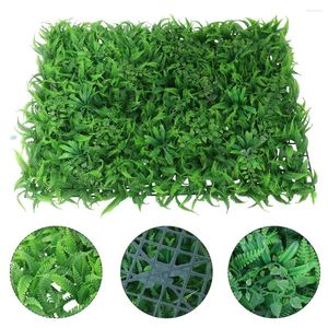 Decorative Flowers Artificial Plant Mat Greenery Wall-Hedge Grass Fence Foliage Panel 40x60cm Green Square Plastic Lawn Wall Decor