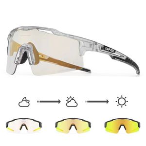 Kapvoe-Red Pochromic Gold Cycling Glasses Sport Mens Solglasögon för män Bike Bicycle Woman Outdoor UV400 Bike Goggles 240510