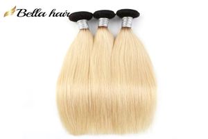 1b613 ombre loira onda corporal pacote de cabelo humano raízes escuras Cabeça cheia Extensões de cabelo lisadas virgens trama 3pcslot 11a Top grau7548310