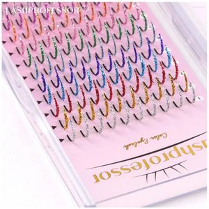 False Eyelashes Lashprofessor Mix Color Glitter Lashes Fashion Shiny Colorful Russian Volume Individual Eyelash Extensions Colors