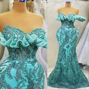 2024 Mint Plus Size Prom Dresses for Special Occasions Promdress Sheer Neck Beaded Lace Rhinestone Decorated Birthday Party Dress Second Reception Gowns AM893