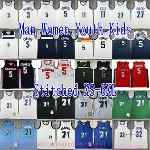 Özel XS-6XL 5 Anthony Edwards Jersey Dikiş Şehir Basketbol 2024 Beyaz Retro 32 Karl-Anthony Gobert Towns Jaden McDaniels Naz Reid Forma Nefes Alabilir Spor Kısa