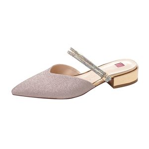 2024 نساء للسيدات حقيقيات حقيقية من الجلد Med Med Sundals Summer Typlege Types Flip-Flops Slipper Slip-On Wedder Wedder Gradiator Shoes Glitter Size 31-43