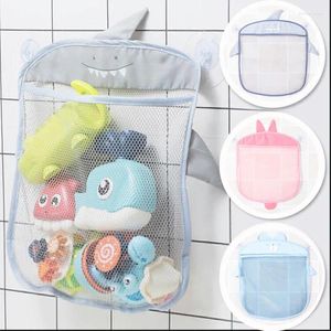 Storage Bags Baby Bathroom Mesh Bag Sucker Organizer For Children Bath Toys Kid Basket Cartoon Animal Shapes Cloth Sand Net