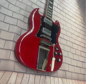 SG Electric Guitar 6 telli entegre elektro gitar, şarap kırmızı gövdesi, yüksek parlaklık, gül ahşap klavye, akçaağaç ahşap pist